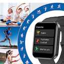 RUIMEN Smart Watches for Men Women (Answer/Make Calls) Compatible with iPhone/Android Phones, 1.85" HD Screen Fitness Tracker Heart Rate Monitor 100+ Sports Tracker Watch Waterproof (Black)