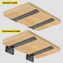 2 Pack - 10 inch Black Hidden L Shelf Bracket (1/5 Inch Thicked) Iron Floating Shelf Brackets Rustic Industrial Metal Brackets for Shelf Support