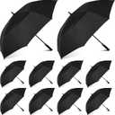 Jexine Large Automatic Open Golf Umbrella 62 Inch Double Canopy Rain Umbrella Windproof Waterproof Heavy Duty for Men Women Family Travel Sports