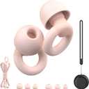 Earplugs for Sleeping,Noise Reduction Soft Silicone Ear Plugs with 7 Pairs Ear Tips&One Connection Cord,Hearing Protection Reusable Earplugs for Sleeping,Concert, Work&Sound Reduction 25dB-30db (Rose Pink)