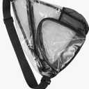 Outdoor Transparent Pvc Sling Bag Lightweight Chest Pack for Men Women for Cycling Hiking Travel and Daily Use Clear/Black