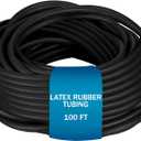 Frienda 100 ft Latex Rubber Tubing 3/8 Inch Od 1/4 Inch ID Surgical Slingshot Bands Rubber Medical Sling Band Fitness Hose Tubing(Black)