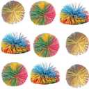 16 PCS Sensory Fidget Stringy Balls, Multicolor Soft Rubber Bouncy Stress Balls, Pull Stretch Elastic Ball Toy Rainbow Fidget Party Favors