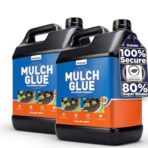 Shabebe Mulch Glue-2 Gallon Covers 646 Sq Ft (2X More Area)-Super Stick Rock Glue for Landscaping, Non-Toxic Pea Gravel Stabilizer, Weather-Resistant Binder for Pebbles, Pine Straw, Landscape Edging