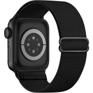 Stretchy Elastic Bands Compatible with Apple Watch Band 46mm 45mm 44mm 42mm 41mm 40mm 38mm 49mm Women Men, Water-Resistant Solo Loop Nylon Sport Straps for iWatch Series 11 10 9 8 7 6 5 4 3 SE Ultra