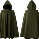 Spooktacular Creations Halloween Renaissance Cloak Costume Men, Green Medieval Hooded Cape Vintage Capelet for Themed Parties (Green, XL)