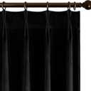 Joydeco Pinch Pleated Velvet Curtains 96 Inch Long 2 Panel Set for Living Room Bedroom, Back Tab Blackout Drapes with Adjustable Hooks (40W x96L,Black)