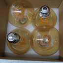 G25 Globe LED Edison Light Bulbs, 6W Equivalent to 60W, 2500K Warm White Flexible Spiral Filament Light Bulbs, Dimmable Vintage LED Bulb, G80 Antique Edison Bulbs, Amber Glass, E26, 4 Pack