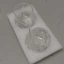 rejomiik 2 Pack Qtip Holder Thick Glass Apothecary Jars with Lid for Bathroom Accessories Vanity Organizers and Makeup Storage for Cotton Ball, Swabs, Makeup Sponges, Candy, Jewelry, Clear (White)