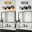20 Inch Bathroom Light Fixtures, 3-Light Black Vanity Lights, Bathroom Lighting Fixtures Over Mirror with Clear Glass Shade, Wall Lamp for Bathroom Bedroom Cabinet (Bulbs Not Included)