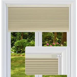 Cordless Cellular Shades, No Drill No Tools Honeycomb Window Blinds, Blackout Light Blocking Cellular Shades for Window, Thermal Insulation Blinds, Easy to Install, Light Cream 35"W x 48"H