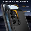 Vinve for Samsung Galaxy S25 Case with HD Screen Protector, Military-Grade Shockproof & Dual-Layer Protection, Anti-Slip Grip Design Phone Case, Black