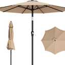 5 x AreShark 9 FT Patio Umbrella for Outdoor, Outdoor Table Umbrella with Push Button Tilt and Crank, Outdoor Patio Umbrellas with 8 Sturdy Ribs for Market, Garden, Pool (Beige)