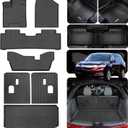 Floor Mats for Acura MDX 2014-2020 (Only for 7 Seat, No Hybrid Models) with Trunk Mat & Backrest Mat TPE All Weather Protection 3 Rows Floor Liner & Cargo Liners Accessories