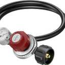 Kohree Upgrade 4FT Adjustable Propane Regulator with Hose High Pressure, Stanless Steel 0-30 & 0-60 PSI Gauges &  Flare Fitting for Fire Pit, Fryers, Burners, Heaters, QCC1 Tank, BBQ Grill, Stoves
