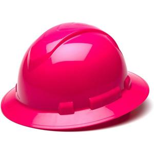 Pyramex Ridgeline Full Brim Hard Hat 4 Point Ratchet Suspension (Pink)