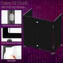 Portable DJ Facade Booth, Foldable DJ Table Stand, 40x20x45" Tabletop, DJ Facade Station for DJ Controller, Mixer & Laptop Events & Parties Includes Carry Bag & Black and White Lighting Scrims