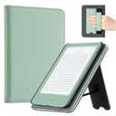 CoBak Case with Stand for for 6" Kindle (2024 & 2022, 11th Gen) – PU Leather Smart Cover with Auto Sleep/Wake & Hand Strap, Premium Protective Case for Kindle Basic,Sage Green