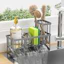 Cisily Kitchen Sink Caddy, Sponge Holder for Kitchen Sink, Kitchen Sink Organzier and Storage with High Brush Holder, 304 Stainless Kitchen Gadgets Sink Accessories, Organizadores de Cocina Grey (9.25, Gray)