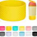 2 x Silicone Boot for Stanley 40 30 oz for Hydro Flask Water Bottle 12-24oz, Anti Slip Bottom Cover Sleeve for More Bottles/Tumblers Bottom of 2.83-2.95in (Yellow)