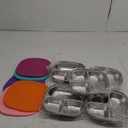 Set of 5 Snack Containers,Stainless Steel Kids Plates,Stainless Steel Toddler Plate with Silicone Lids- Reusable Meal Prep Lunch Containers for Kids Non Toxic & 100% BPA Free