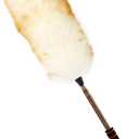 Lambs Wool Extendable Household Cleaning Duster 64" Wall Duster Cleaner with Stainless Steel Long Handle and Extension Pole for Cleaning High Ceiling Fan Interior Roof, Yellow&White (26-64 Inch)
