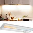 4 Pack 24" Hardwired Under Cabinet Lighting for Kitchen, 18W 1200LM, 3 Color Temperatures (3000K/4000K/5000K), Quick Install Under Counters Light for Cabinets, Workspaces, YT-4201B-24-4