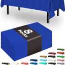 Pureegg Plastic Table Cloth Disposable 8 Pack, 54 x 108 Inch Table Cloths, Graduation Decorations Class of 2026, Graduation Party Tablecloths, Rectangle, Plastic Cover, Leakproof & Sturdy, Blue