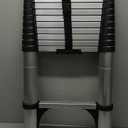 Telescoping Ladder, SocTone 12.5 FT Aluminum Lightweight Extension Ladder with 2 Triangle Stabilizers, Heavy Duty 330lbs Max Capacity, Multi-Purpose Collapsible Ladder for RV or Outdoor Work (12.5FT)