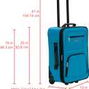 Rockland Fashion Softside Upright Luggage Set, Expandable, Wheel, Telescopic Handle,Turquoise, 2-Piece (14/19)
