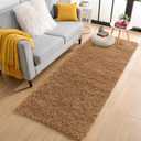 OLANLY 2x5 Machine Washable Runner Rugs for Hallway, Soft Fluffy Shaggy Bedside Rugs for Bedroom, Living Room, Indoor Floor Carpet for Kids Girls and Boys, Nursery Rooms, Home Decor Aesthetic, Khaki