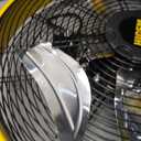 HiCFM DC Motor Drum Fan, 6100 CFM High-velocity Air Circulator with 360-degree Pivoting Head 3-speed 1/12 HP Motor Large Airflow Turbo Shop Floor Fan 