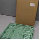 Marbrasse 2 Pack Desk Drawer Organizer, Mesh Drawer Organizer Tray with 8 Adjustable Compartments, Desk Organizers and Accessories, 5 Dividers Drawer for Office Supplies, Makeup & Vanity (Green)