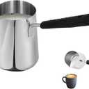 Turkish Coffee Pot for Melting, 11.8oz / 350ml, Stainless Steel, Coffee Maker with Heat Resistant Handle, Turkish Hot Milk Coffee Heated Gravy Melting Butter
