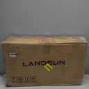 LANDSUN Home Office Chair High Back Executive Chair Ribbed PU Leather Computer Desk Chair with Armrests Soft Padded Adjustable Height Swivel Conference Gold Frame White