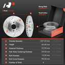 A-Premium Front and Rear Drilled and Slotted Disc Brake Rotors + Ceramic Pads Kit Compatible with Select Fiat Models - 500 2012-2017, 12-PC Set