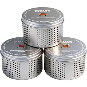 Gun Safe Dehumidifier, Moisture Absorber, 200g Small Silica Gel Desiccant Canister for Gun Cabinets & Safes, Aluminum Shell, Reusable