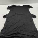HUSKARY Womens Casual Pocket Beach Long Dress Short Sleeve Split Loose Maxi Dress, Black 01, XL