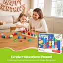Montessori Wooden Threading Beads Set for Toddlers 3 4 5, Bead Sequencing & Stacking Toy with Pattern Cards, Lacing Beads, Shape Matching Stacker, Fine Motor STEM Learning Gift