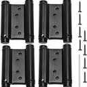3" Double Action Spring Hinges, Self Closing Door Hinges for Saloon Cafe Pub Swinging Doors, 201 Stainless Steel, Including Pins and Screws, 4-Pack