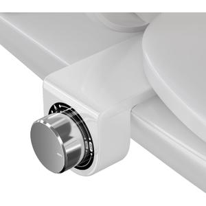 Toilet Bidet with Dual Nozzle Spray,No Electric Bidet Attachment for Toilet with Adjustable Water Pressure,Easy Install Toilet Seat Bidet with Feminine Wash and Rear Wash,Suit for Tight Space