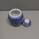 Traditional Chinoiserie Round Ginger Jars Blue and White Porcelain Series Ceramic Storage Jars with Sealed Lids,for Home/Kitchen/Dining Table Decoration (Melon Jar)