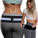 PlayActive Sacroiliac SI Joint Hip Belt - Lower Back Support Brace for Men and Women - Pelvic Support Belt - Trochanter Belt - Sciatica Pelvis Lumbar Hip Pain Relief (Regular) (Black & White)