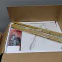 LELELINKY Side Table,White Marble Night Stand with Golden Metal Frame,3 Tier Industrial Wooden Record Player Stand with Vinyl Storage Shelf ,End Tables for Living Room Bedroom Small Spaces (Medium)