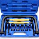 Handook 12Pcs Valve Spring Compressor with Valve Lapper Tool, Valve Spring Removal Tool with C Clamp for Motorcycle, ATV, Car, Small Engine Vehicle Equipment