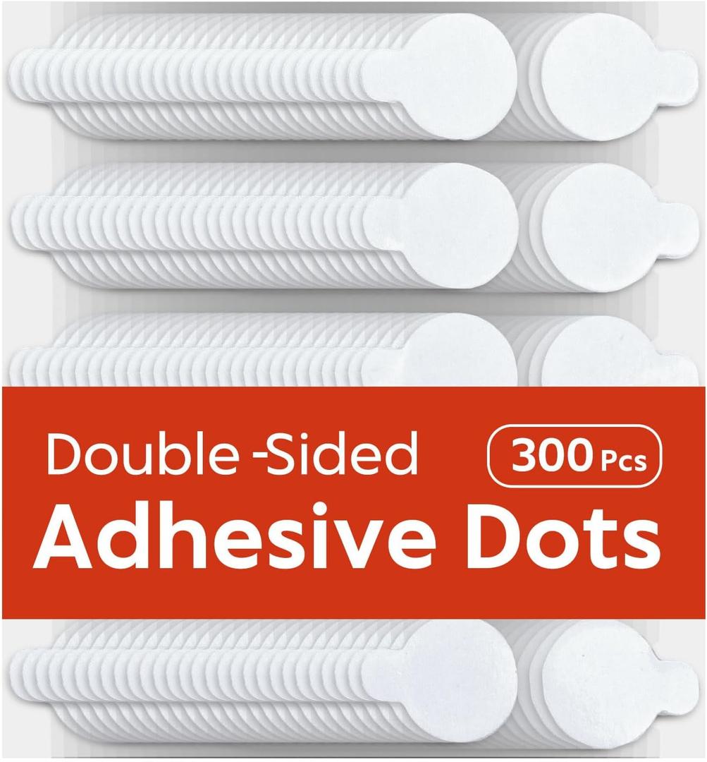 JIEHENG 300Pcs Double Sided Dot Stickers Removable,0.8" Adhesive Putty Stickers,Adhesive Dots,Anti-Slip, Ideal for Scrapbook, Crafts & DIY(300, 20mm)