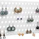 JACKCUBE DESIGN Wall Mount Earring Holder Organizer Frosted Acrylic Jewelry Display Rack with 94 Holes (Frosted, 15.7 x 9.4 x 0.9 inches) - MK201B