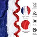 2PCS 4th of July Table Runner,Vintage Red White and Blue Table Runner Cheesecloth for Memorial Day Labor Day Independence Day Veterans Day Patriotic Party Decoration for Indoor Outdoor 118Inch