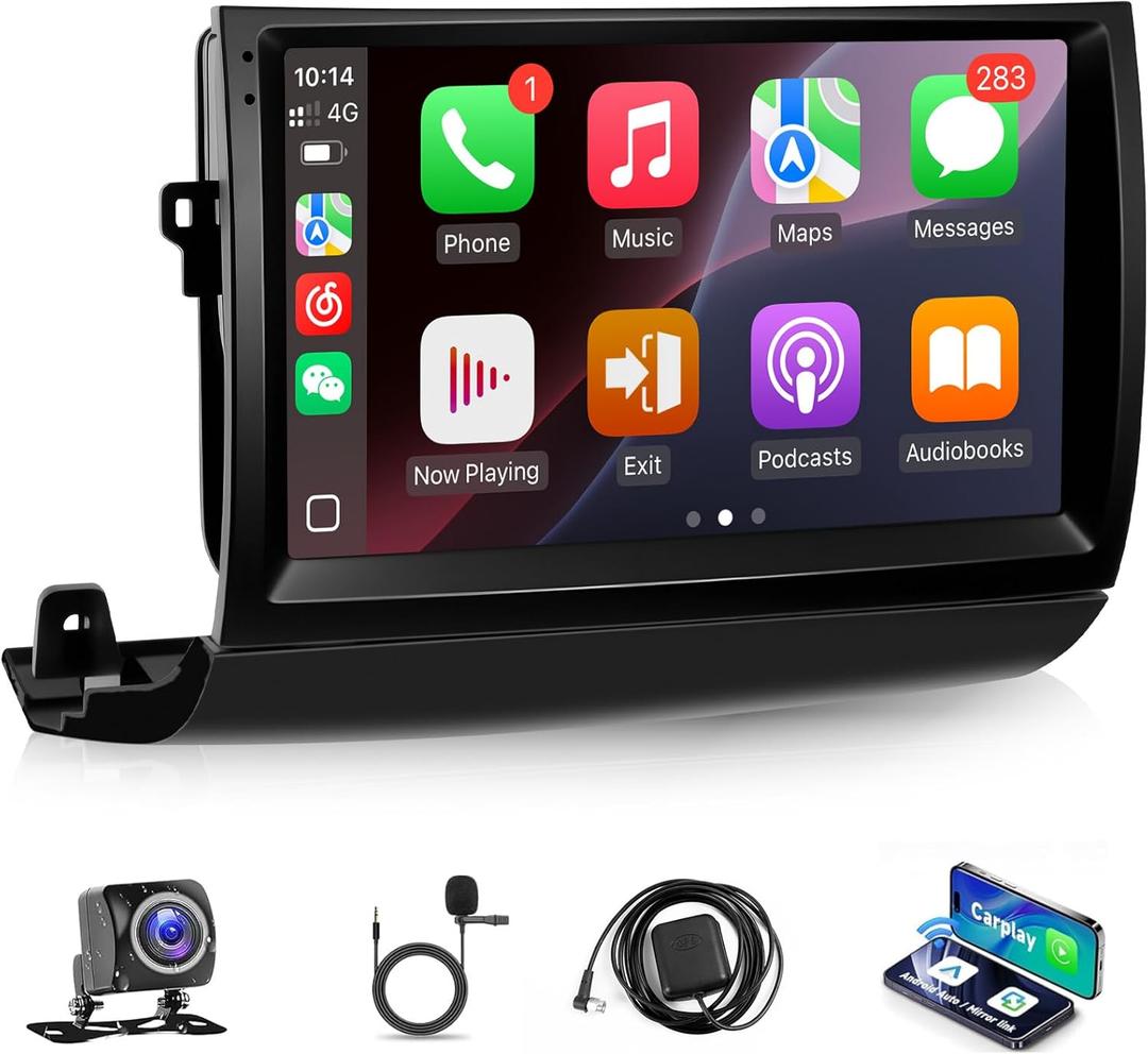 Leadfan Car Play Radio for Toyota Prius 2004 2005 2006 2007 2008 2009 Car Stereo Apple Carplay & Android Auto, 9" IPS Touch Screen for Prius GPS Navigation WiFi BT FM/RDS Receiver Rear Camera MIC