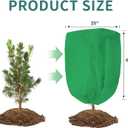 NAMOTEK 2 Pack Plant Covers Freeze Protection Tree Covers for Winter with Zipper Drawstring(Green 47" X 39")